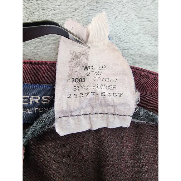 Dockers Flat Front Mid Rise Trouser Pants Size 30 Burgundy Purple Stretch Office - Picture 5 of 10